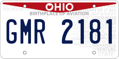 OH license plate GMR2181
