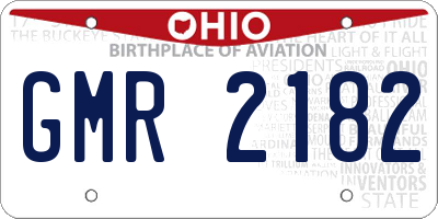 OH license plate GMR2182