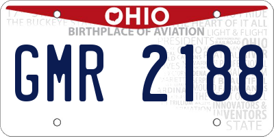 OH license plate GMR2188