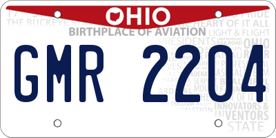 OH license plate GMR2204