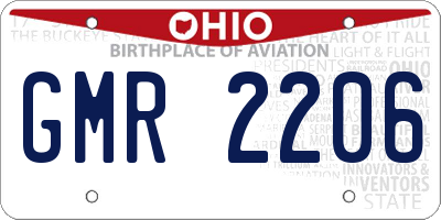 OH license plate GMR2206