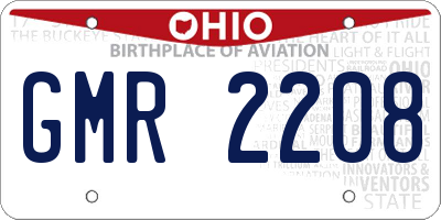 OH license plate GMR2208