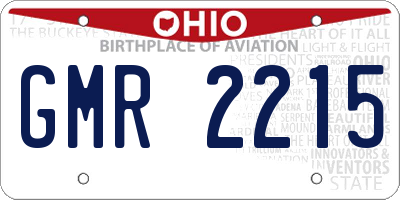 OH license plate GMR2215