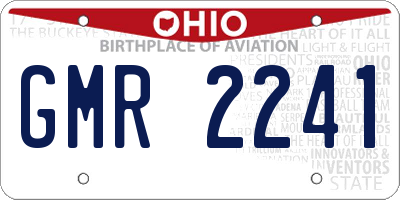 OH license plate GMR2241