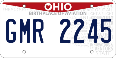 OH license plate GMR2245