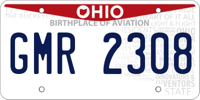OH license plate GMR2308