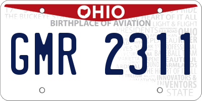OH license plate GMR2311
