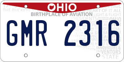 OH license plate GMR2316