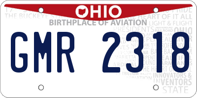 OH license plate GMR2318