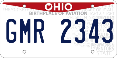 OH license plate GMR2343