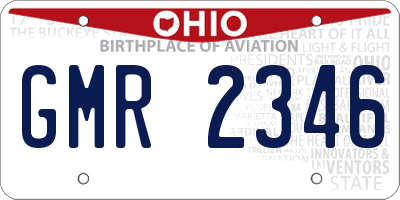 OH license plate GMR2346