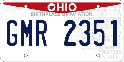 OH license plate GMR2351