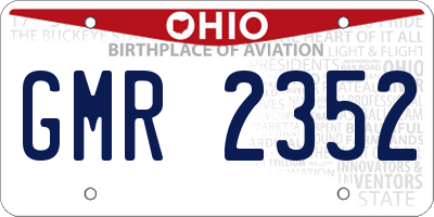 OH license plate GMR2352