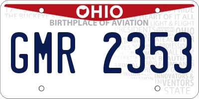 OH license plate GMR2353