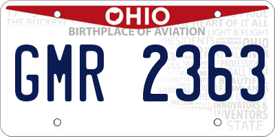 OH license plate GMR2363
