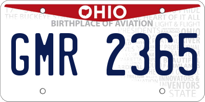 OH license plate GMR2365