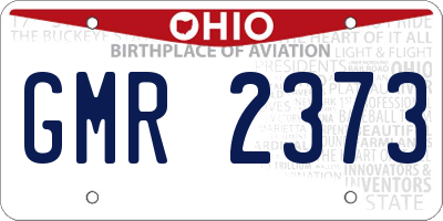 OH license plate GMR2373