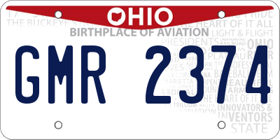 OH license plate GMR2374