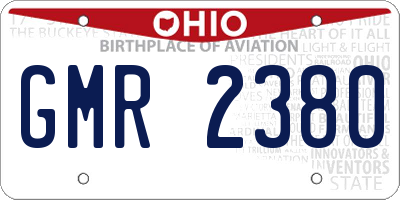 OH license plate GMR2380