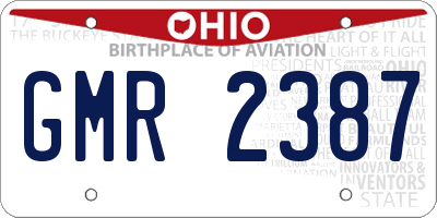 OH license plate GMR2387