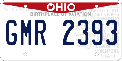 OH license plate GMR2393