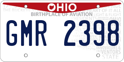 OH license plate GMR2398