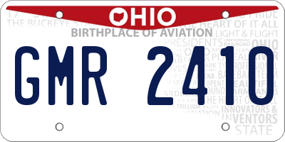 OH license plate GMR2410