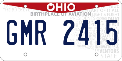 OH license plate GMR2415