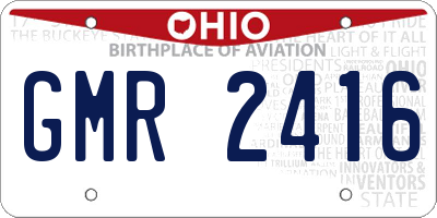 OH license plate GMR2416
