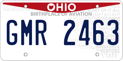 OH license plate GMR2463