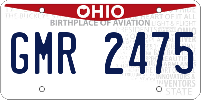 OH license plate GMR2475