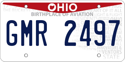OH license plate GMR2497