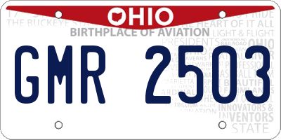 OH license plate GMR2503