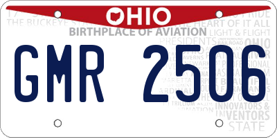 OH license plate GMR2506