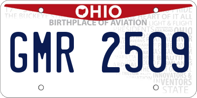 OH license plate GMR2509