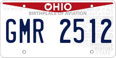 OH license plate GMR2512