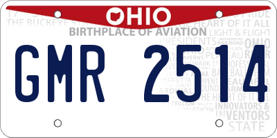 OH license plate GMR2514