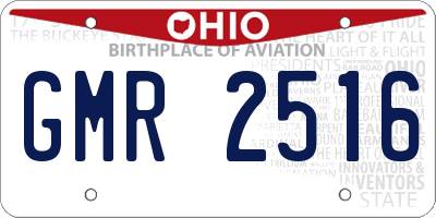 OH license plate GMR2516