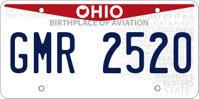 OH license plate GMR2520