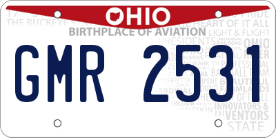 OH license plate GMR2531