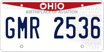 OH license plate GMR2536