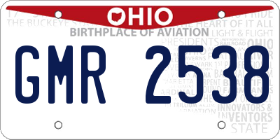 OH license plate GMR2538