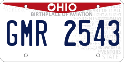 OH license plate GMR2543