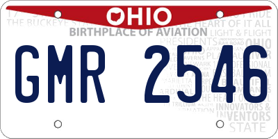 OH license plate GMR2546
