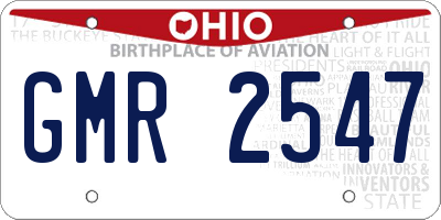 OH license plate GMR2547