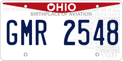 OH license plate GMR2548