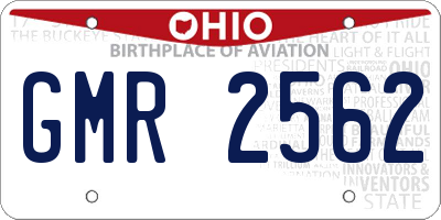 OH license plate GMR2562