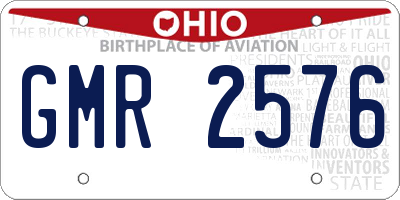 OH license plate GMR2576