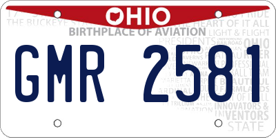 OH license plate GMR2581