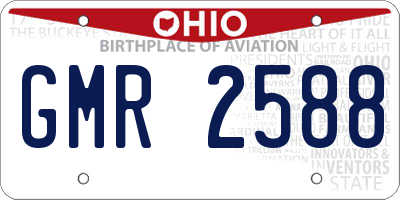 OH license plate GMR2588